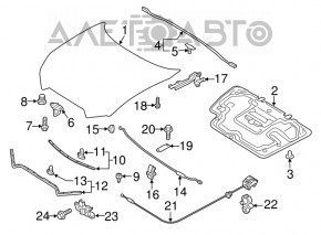 Capota de blocare a capotei Mazda CX-9 16-