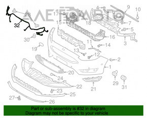 Проводка переднего бампера Ford Focus mk3 15-18 рест, под парктроники и птф