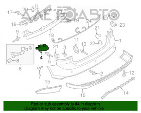 Suportul pentru bara spate, partea dreapta, Ford Focus mk3 15-18, restilizat, 4 uși