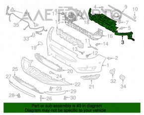 Bara de protecție față Ford Focus mk3 15-18, deteriorată, cu suportul rupt, zgârieturi.