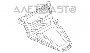 Capacul consolei centrale Ford Focus mk3 15-18 restilizat, gri, zgârieturi fine