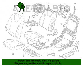 Подголовник передний левый Ford Focus mk3 11-18 тип 1, кожа черн