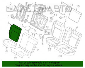 Rândul din spate al scaunelor, al doilea rând din cele 4 părți pentru Ford Focus mk3 15-18 restilizat, material textil gri.