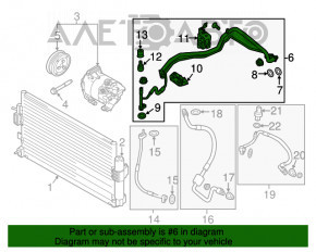 Tubul de aer condiționat încălzitor-condensator Ford Focus mk3 15-18 1.0T restul