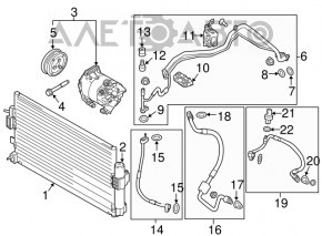 Tubul de aer condiționat încălzitor-condensator Ford Focus mk3 15-18 1.0T restul