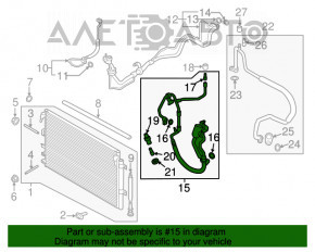 Tubul de aer condiționat pentru Ford Edge 15-18 2.7T, condensator-compresor