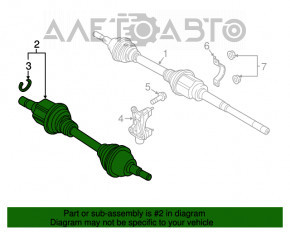 Ax cu semicurba față stânga Ford Edge 15-18 2.0T