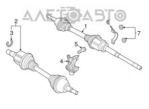 Ax cu semicurba față stânga Ford Edge 15-18 2.0T