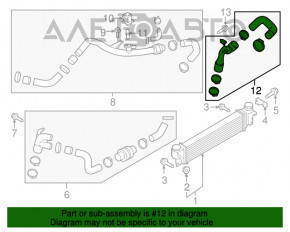 Teava pentru intercooler dreapta Ford Edge 15-18 2.7T cauciuc