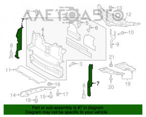 Дефлектор радиатора левый Ford Edge 19- 2.0T 2.7T