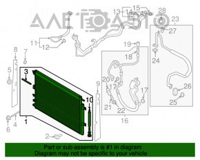 Radiatorul condensatorului de aer condiționat Lincoln MKX 16- 3.7