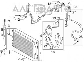 Radiatorul condensatorului de aer condiționat Lincoln MKX 16- 3.7