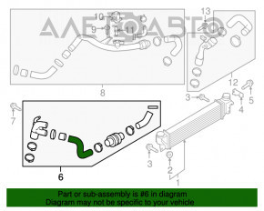 Furtunul intercoolerului stâng Lincoln MKX 16- 2.7T, scurt, complet asamblat