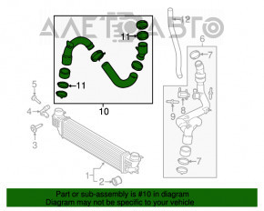 Furtunul de intercooler dreapta pentru Ford Edge 15-18 2.0T, nou, original