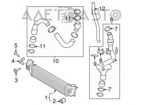 Патрубок на интеркулер правый Ford Edge 15-18 2.0T