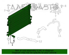 Radiatorul de răcire a apei Lincoln MKX 16- 2.7T.