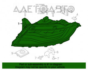 Фара передняя правая в сборе Lincoln MKX 16- LED