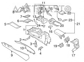 Capacul consolei centrale din lemn pentru Lincoln MKX 16-