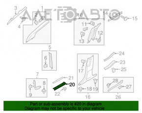 Capac prag interior fata stanga Lincoln Nautilus 19-23 maro cu crom si iluminare, zgarieturi