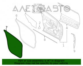 Garnitura de etanșare a ușii din față dreapta Lincoln MKX 16-