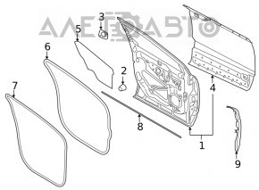 Garnitura de etanșare a ușii din față dreapta Lincoln MKX 16-