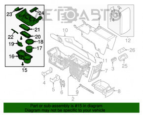 Capacul consolei Ford Flex 13-19 negru