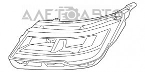 Far dreapta față asamblată Ford Explorer 16-19 halogen + LED poliție