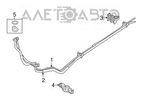 Tuburile de aer condiționat pentru rândul din spate al unui Ford Explorer 16-19.