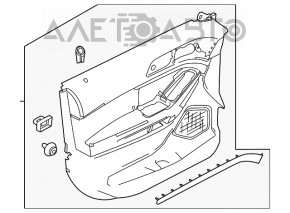 Capacul usii cardul din spate dreapta Ford Explorer 16-19 restilizat, piele neagra, rugina