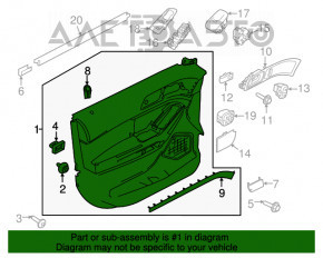 Capacul usii cardul din spate dreapta Ford Explorer 16-19 restilizat, piele neagra, rugina