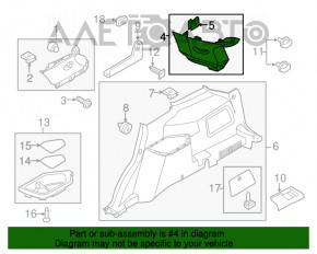 Capac spate pentru al treilea rand stanga Ford Explorer 11-19 negru, sub chimic, uzata.