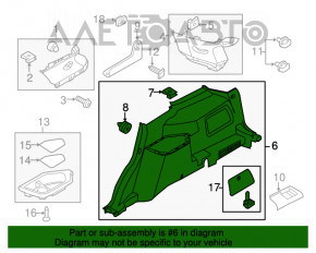 Capacul arcului drept Ford Explorer 16-19 negru.