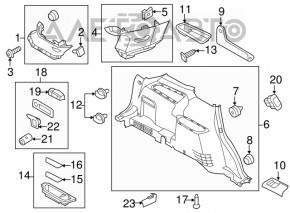 Обшивка арки левая Ford Explorer 16-19 черн, потерта, царапины, слом креп