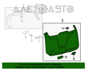 Capacul portbagajului Ford Explorer 16-19 negru