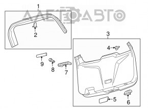 Capacul portbagajului Ford Explorer 16-19 negru