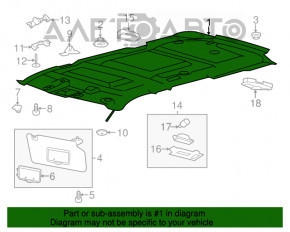 Acoperirea tavanului pentru Ford Explorer 16-19 cu trapa neagră