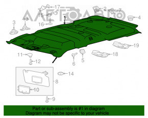 Acoperirea tavanului pentru Ford Explorer 16-19 fără panoramică, negru.