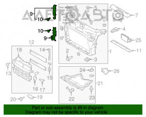 Deflectorul radiatorului dreapta pentru Ford Explorer 16-19 cu control de croazieră.