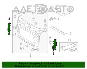 Deflectorul radiatorului interior stânga pentru Ford Explorer 16-19 restilizat 3.5