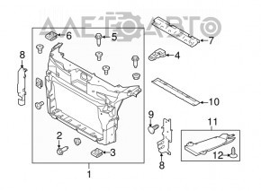 Deflectorul radiatorului interior stânga pentru Ford Explorer 16-19 restilizat 3.5