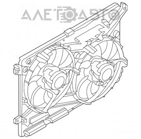 Difuzorul carcasei radiatorului asamblat Ford Fusion mk5 17-20 1.5T 2.0Т