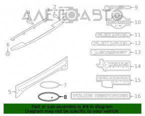 Emblema logo-ului FORD pe portiera portbagajului Ford Edge 19-