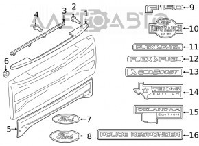 Emblema logo-ului FORD pe portiera portbagajului Ford Edge 19-