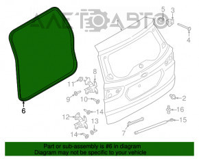 Garnitura ușii portbagajului Ford Ecosport 18-22 cauciuc