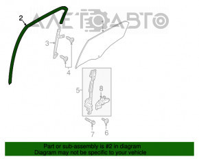 Уплотнитель стекла задний левый Ford Ecosport 18-22