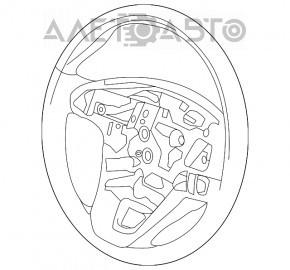 Руль голый Lincoln MKZ 13-20 кожа темно-серая, с подогревом