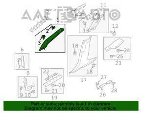 Capacul stâlpului frontal stâng Lincoln MKZ 13-16 negru