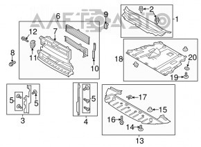 Jaluzele deflectorului radiatorului Lincoln MKZ 13-16 asamblate, pentru controlul adaptiv al vitezei de croazieră, noi, neoriginale