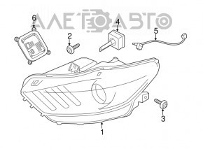 Far dreapta față asamblată Ford Mustang mk6 15-17 xenon