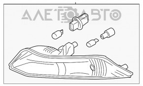 Поворотник левый Ford Mustang mk6 15-17 в бампере